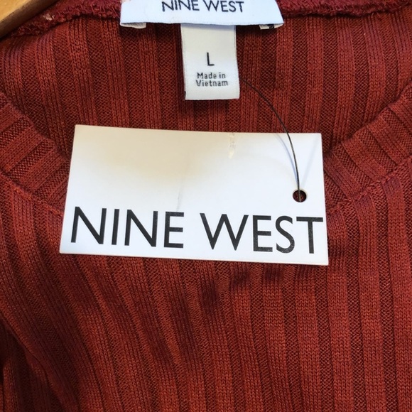 NINE WEST Rib Crewneck Sleeveless Terracotta Midi Dress NWT - Picture 6 of 9